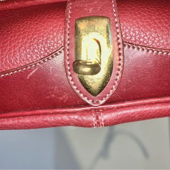 ❤️RARE❤️ Vintage Dooney and Bourke Oxblood Burgundy Maroon Carrier Crossbody Bag - Picture 16 of 16